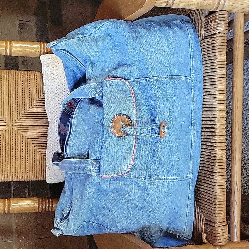Gitano vintage blue denim duffle bag/tote/travel bag